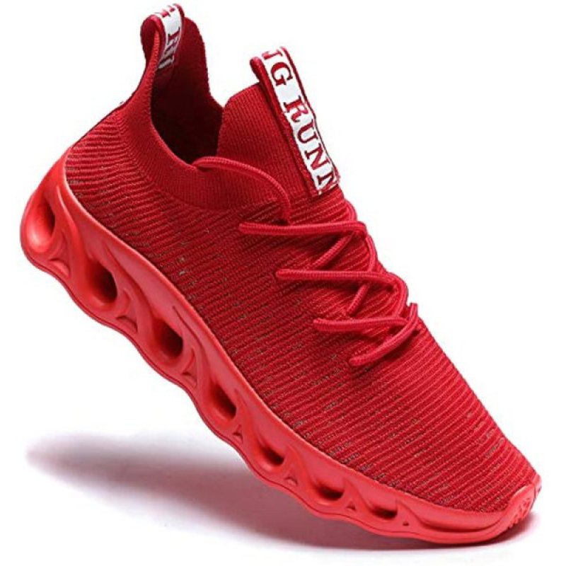 Wrezatro Shoes Running Men Lightweight Casual Walking Breathable Gym Workout Athletic Tennis Sneakers Red